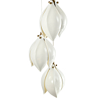 Подвесной светильник светодиодный с 6-ю белыми плафонами в виде цветов Flower Light Gold варинант исполнения - 3 | Loft Concept в Волгограде