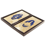 Нарды настольные из натурального камня лазурит и долерит Backgammon from Stone варинант исполнения - 14 | Loft Concept в Волгограде