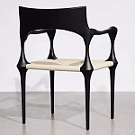 Стул дизайнерский с плетеным сидением Kronos Dining Chair Black варинант исполнения - 5 | Loft Concept в Волгограде