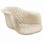 Барный стул со спинкой и подлокотниками на 4-х деревянных ножках Кремовый Велюр Ava Charm варинант исполнения - 2 | Loft Concept в Волгограде