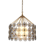 Люстра подвесная с круглыми дисками из серого фактурного стекла с белым матовым шаром внутри Quintiesse варинант исполнения - 1 | Loft Concept в Волгограде