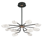 Люстра черного цвета с 12-ю прозрачными плафонами овальной формы Iona chandelier варинант исполнения - 2 | Loft Concept в Волгограде