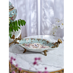 Блюдо овальное из голубого фарфора с ручками в виде бабочек и цветочным рисунком Blue Garden варинант исполнения - 6 | Loft Concept в Волгограде