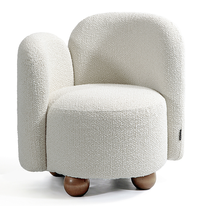 Кресло White Wooden Balls Белый Коричневый в Волгограде | Loft Concept 