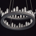 Люстра с двумя кольцами черного цвета с хрустальными элементами QUARTZ CRYSTAL варинант исполнения - 10 | Loft Concept в Волгограде