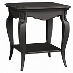 Стол журнальный черный из массива бука с полкой в стиле прованс Black Provence варинант исполнения - 2 | Loft Concept в Волгограде