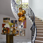 Люстра креативная из дисков цвета латунь Constellation Light and Style варинант исполнения - 5 | Loft Concept в Волгограде