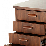 Дизайнерский письменный стол округлой формы с 4-мя ящиками и дверкой с полочками Rili варинант исполнения - 4 | Loft Concept в Волгограде