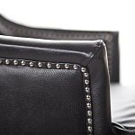 Кресло из натуральной кожи на 4-х деревянных ножках из массива бука Daniel Leather Armchair black варинант исполнения - 4 | Loft Concept в Волгограде