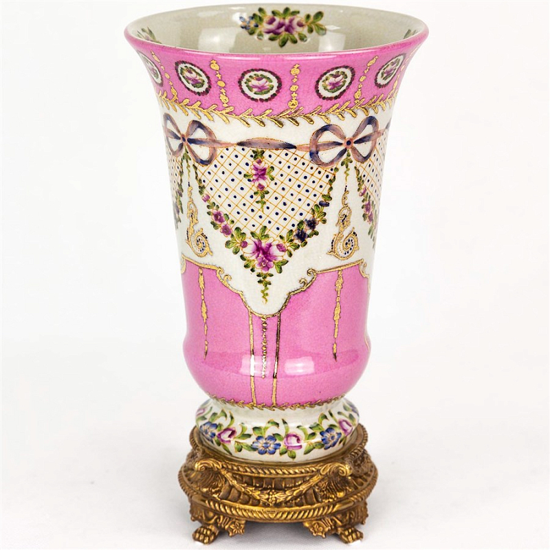 Фарфоровая ваза Pink Porcelain Vase Розовый (Rose) Бронза Фарфоровая ваза Pink Porcelain Vase Розовый (Rose) Бронза в Волгограде | Loft Concept