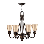 Люстра бронзового цвета с конусными плафонами из бежевого стекла Hinkley варинант исполнения - 2 | Loft Concept в Волгограде