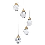 Каскадная люстра с 5-ю хрустальными плафонами Esme Crystal Brass Chandelier варинант исполнения - 2 | Loft Concept в Волгограде