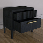 Прикроватная Тумбочка Primo с двумя ящиками Черный дуб варинант исполнения - 6 | Loft Concept в Волгограде