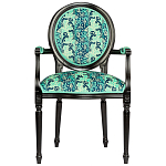 Стул из натурального бука с подлокотниками Ikat Pattern бирюзовый варинант исполнения - 1 | Loft Concept в Волгограде