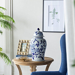 Ваза с крышкой и синим цветочным узором Blue & White Ornament  варинант исполнения - 5 | Loft Concept в Волгограде