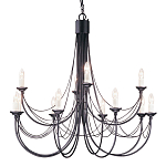 Люстра черного цвета ручной работы с канделябрами и переплетенной проволочной драпировкой Elstead Lighting варинант исполнения - 1 | Loft Concept в Волгограде
