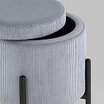 Серо-голубой пуф на черных ножках SANJAY варинант исполнения - 3 | Loft Concept в Волгограде