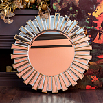 Зеркало круглое с лучами из зеркальных фацетов Silver Facet варинант исполнения - 3 | Loft Concept в Волгограде