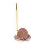 Часы настольные с шариковой металлической ручкой из натурального камня Stone Clock варинант исполнения - 9 | Loft Concept в Волгограде