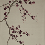 Обои ручная роспись Cherry Tree Special Colourway on Icefield dyed silk варинант исполнения - 2 | Loft Concept в Волгограде