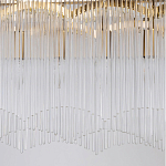 Люстра прямоугольная на цепях с прозрачными трубками и волнистым краем Nembus варинант исполнения - 5 | Loft Concept в Волгограде