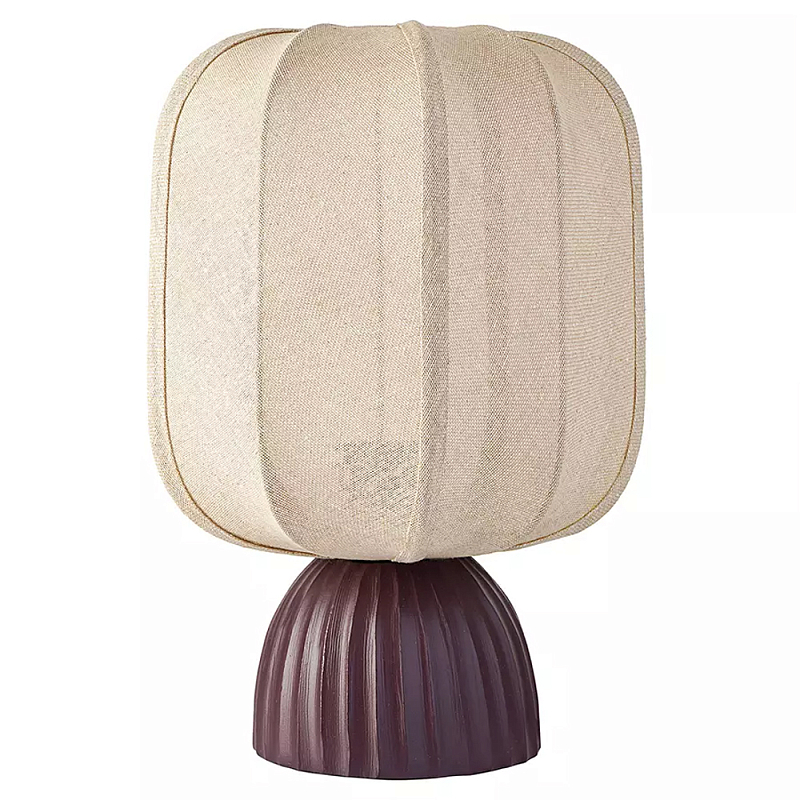 Настольная лампа с фактурным основанием и бежевым тканевым абажуром Modern Textured Table Lamp Бежевый Вишневый Настольная лампа с фактурным основанием и бежевым тканевым абажуром Modern Textured Table Lamp Бежевый Вишневый в Волгограде | Loft Concept
