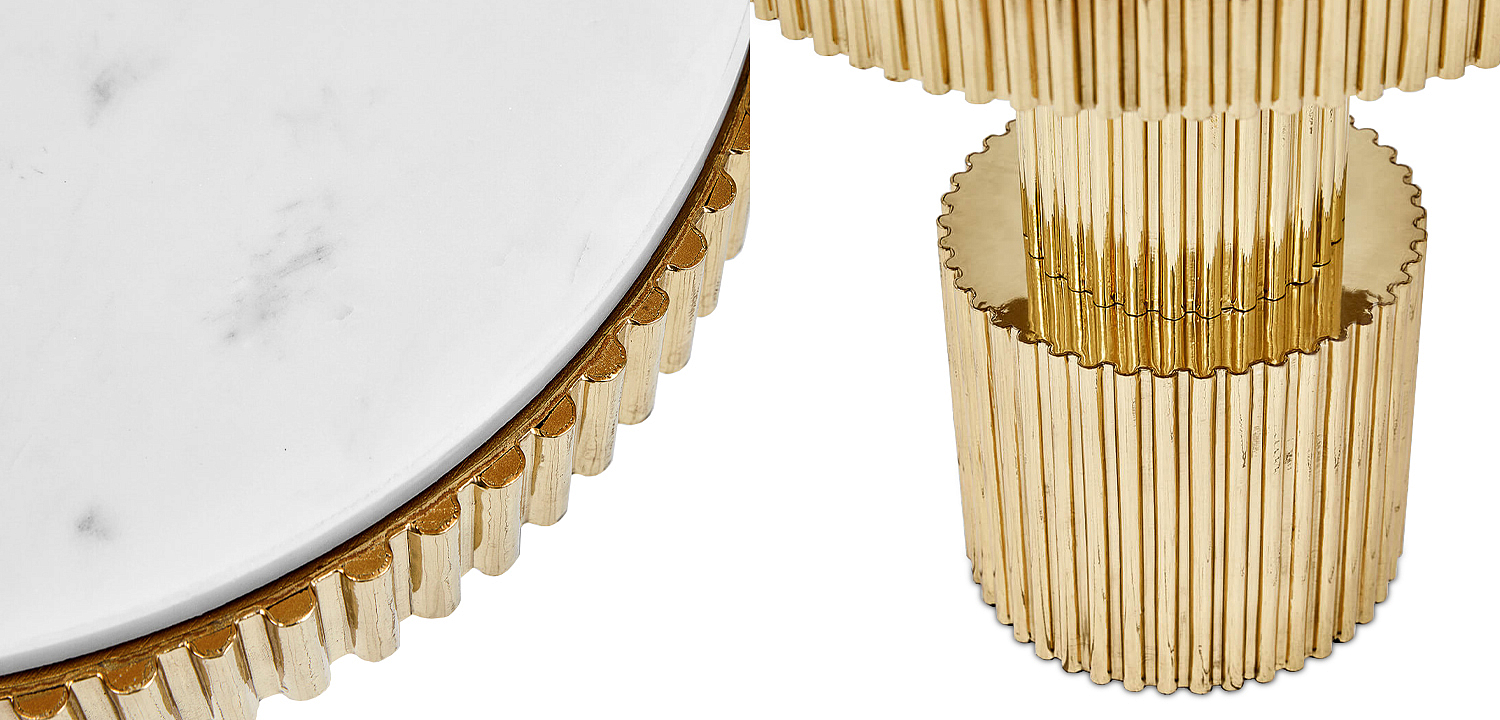 Приставной стол Brass Column Side Table Приставной стол Brass Column Side Table - Loft-Concept в Волгограде