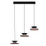 Люстра подвесная с тремя матовыми черными плафонами Obsidian Touch варинант исполнения - 2 | Loft Concept в Волгограде