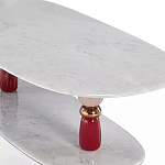 Дизайнерский журнальный стол на 2-х фигурных ножках с подстольем Lycad варинант исполнения - 2 | Loft Concept в Волгограде