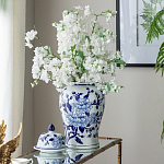Ваза с крышкой и синим цветочным узором Blue & White Ornament  варинант исполнения - 7 | Loft Concept в Волгограде