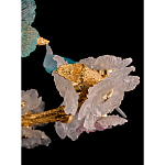 Люстра круглая на золотом каркасе с птичками и цветочным декором Miscellaneous herbs варинант исполнения - 9 | Loft Concept в Волгограде