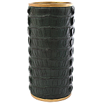 Ваза с декором из эко-кожи Leather Vase Green варинант исполнения - 1 | Loft Concept в Волгограде
