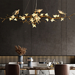 Люстра в виде золотой ветки с цветами и птичками Marvelous Garden варинант исполнения - 4 | Loft Concept в Волгограде