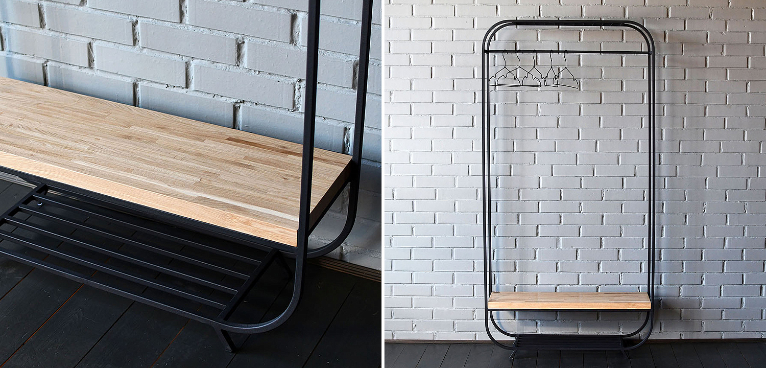 Рейл Tevin Industrial Metal Rust Clothes Rail Рейл Tevin Industrial Metal Rust Clothes Rail - Loft-Concept в Волгограде