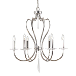 Люстра цвета никель с 6-ю лампами и стеклянными подвесками Elstead Lighting варинант исполнения - 1 | Loft Concept в Волгограде