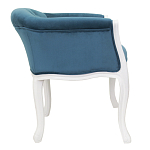 Кресло низкое в стиле прованс Louis French Armchair white and blue velour варинант исполнения - 1 | Loft Concept в Волгограде