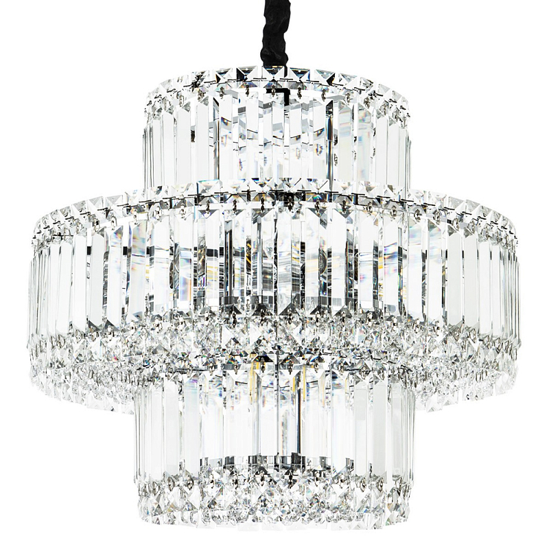 Круглая люстра с хрустальным декором Harmonica Crystal Round Chrome Chandelier Прозрачное Стекло Хром Круглая люстра с хрустальным декором Harmonica Crystal Round Chrome Chandelier Прозрачное Стекло Хром в Волгограде | Loft Concept