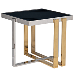 Столик журнальный квадратный с основанием в оттенках хром и золото Harmony Color and Shapes варинант исполнения - 1 | Loft Concept в Волгограде