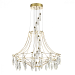 Люстра подвесная из металла с хрустальными прозрачными подвесками Quasar 81 варинант исполнения - 3 | Loft Concept в Волгограде
