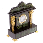 Часы настольные из натурального камня Нефрит с декором в виде Кариатиды Caryatid Stone Clock варинант исполнения - 2 | Loft Concept в Волгограде