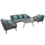 Диван трехместный уличный серый Gray Fiber варинант исполнения - 4 | Loft Concept в Волгограде