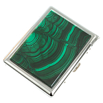 Портсигар на 10 сигарет с газовой зажигалкой из натурального камня Малахит Stone Cigarettes Cases варинант исполнения - 1 | Loft Concept в Волгограде