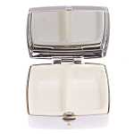 Таблетница карманная квадратная с 2-мя отделениями с зеркалом и накладкой из натуральных камней Малахит Хризоколла Silver Stone Pillboxes варинант исполнения - 3 | Loft Concept в Волгограде