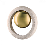 Бра с бежевым текстурным кольцом и латунным шаром в центре Tactile  варинант исполнения - 1 | Loft Concept в Волгограде