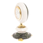 Часы настольные бронзовые из натуральных камней Мрамор и Змеевик Stone Clock варинант исполнения - 8 | Loft Concept в Волгограде