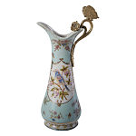 Кувшин с цветочным рисунком и бронзовой ручкой Blue Garden варинант исполнения - 1 | Loft Concept в Волгограде