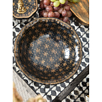 Блюдо черного цвета из фрафора на бронзовых ножках Eden Garden porcelain and bronze варинант исполнения - 4 | Loft Concept в Волгограде