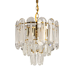 Люстра многоярусная с овальными прозрачными подвесками 28 см Harmonica варинант исполнения - 1 | Loft Concept в Волгограде