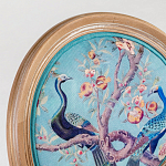 Полукресло из массива бука с сиденьем из экокожи и цветочным принтом на спинке Chinoiserie Garden Chair варинант исполнения - 4 | Loft Concept в Волгограде