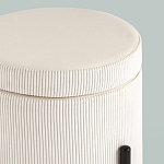 Молочный пуф на черных ножках SANJAY варинант исполнения - 4 | Loft Concept в Волгограде